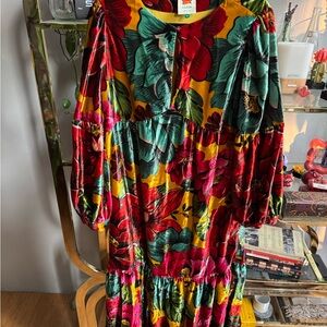 FARM Rio Multicolor Floral Velvet Dress